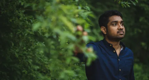 LUT University student in a forest