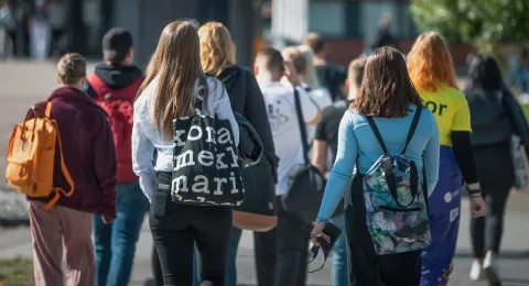 Students in LUT University campus