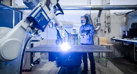 Welding robot at LUT University laboratory