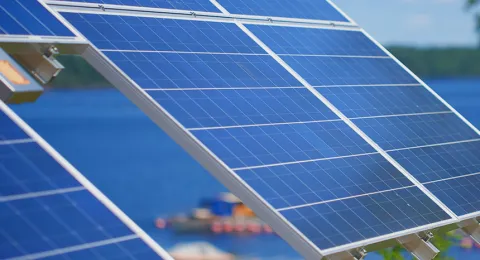 LUT Solar panels at a harbour