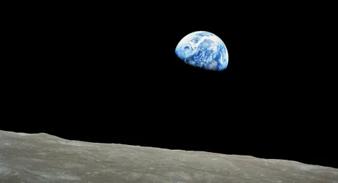 view of earth from moon