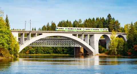 train on a bridge
