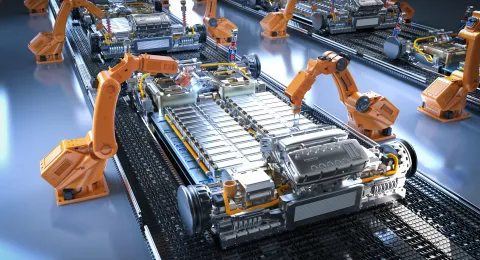 Battery manufacturing robotics.