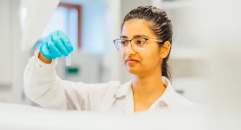 A woman in a lab