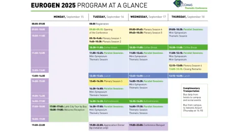 Eurogen 2025 program as an image. Full program in text below.