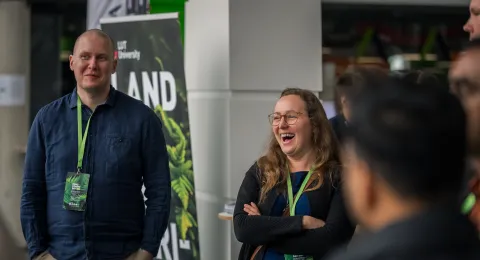 Two people on Lappeenranta campus