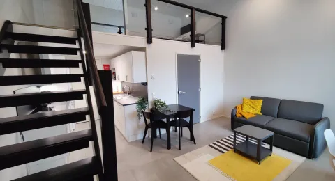 Yleisnäkymä tutkija-asunnosta.