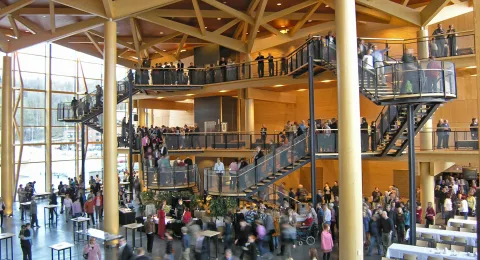 Sibelius Hall & Forest Hall with people