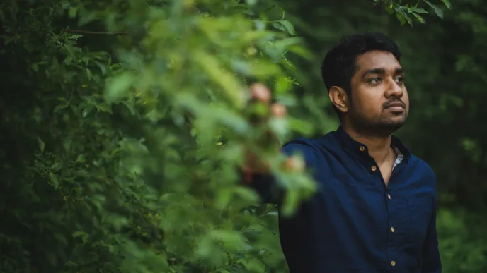 LUT University student in a forest