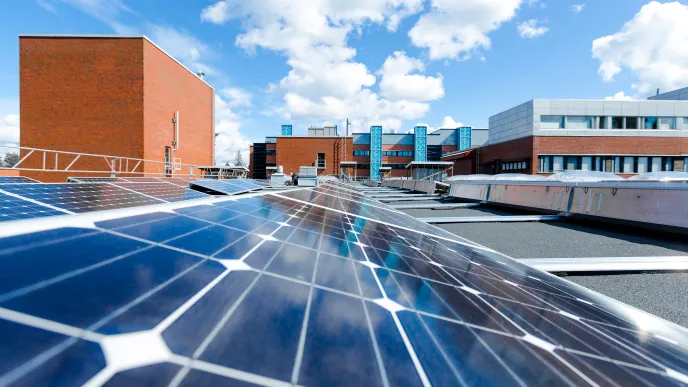 Solar panels on roof of LUT University