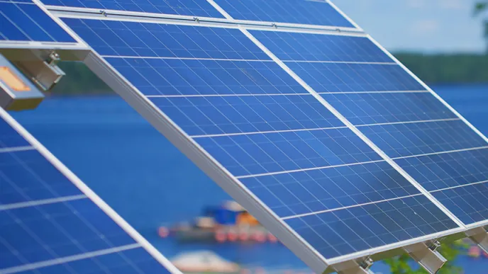 LUT Solar panels at a harbour