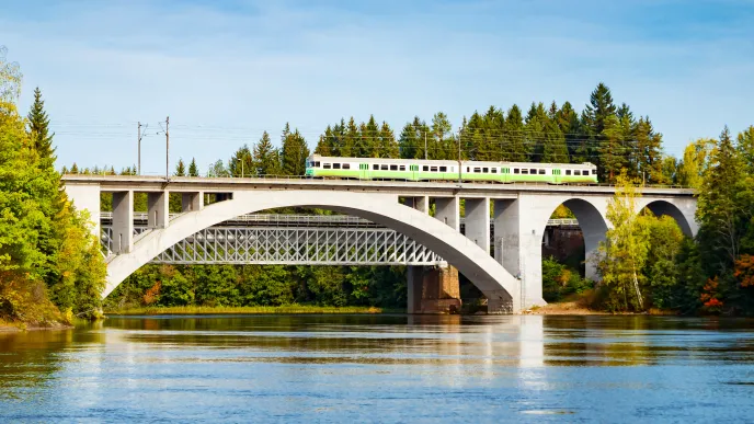 train on a bridge