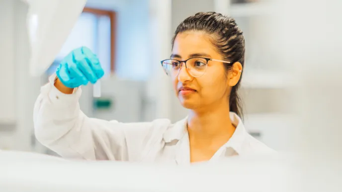 A woman in a lab