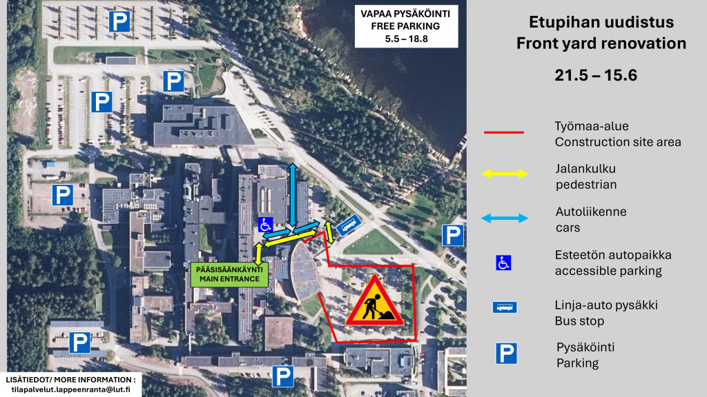 Lappeenrannan kampus liikenteen poikkeusjärjestelyt.